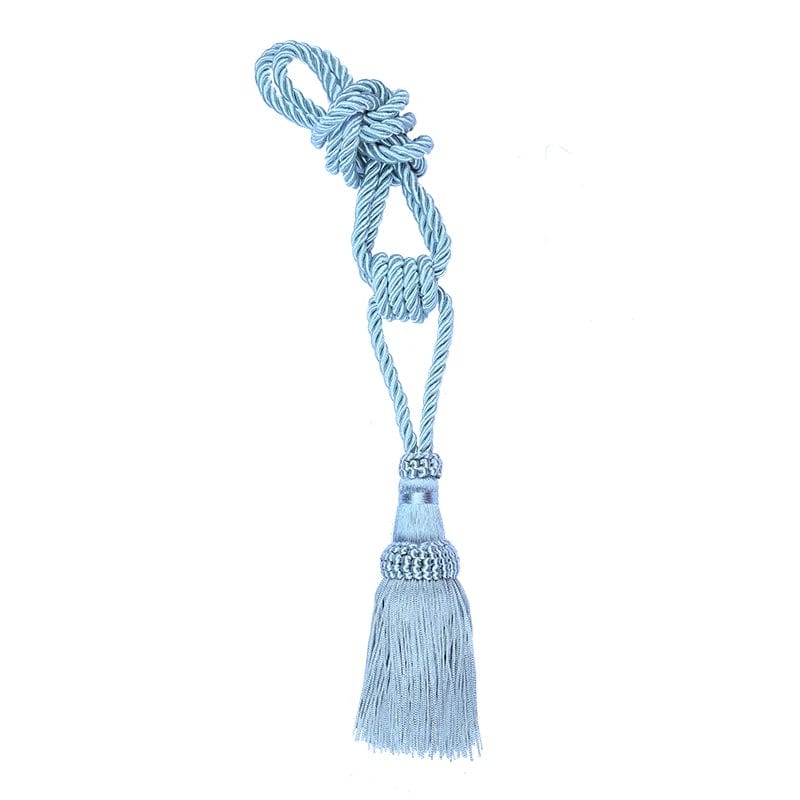Embrasse rideau simple à pompon et coloré Bleu clair L'atelier Rideau